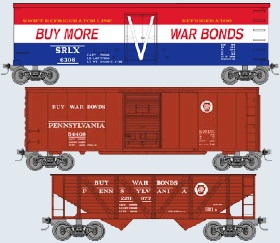 Swift Reefer/Pennsy Box/PRR Coal Micro-Trains MTL N-Scale Buy War Bonds 3-Pack 