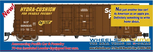 N WHEELS OF TIME 61137 MISSOURI PACIFIC PC&F Exterior Post Insulated Box Car 